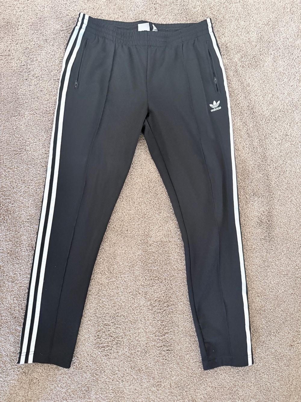 adidas Black Jogger Pants with White Logo
